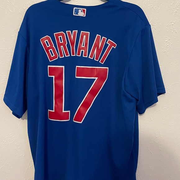 Chicago Cubs Kris Bryant #17 Majestic Cool Base Men’s Large MLB Jersey Blue - Picture 5 of 5